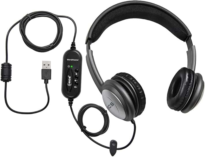 Overhead USB Transcription Headset with Leatherette Cushions