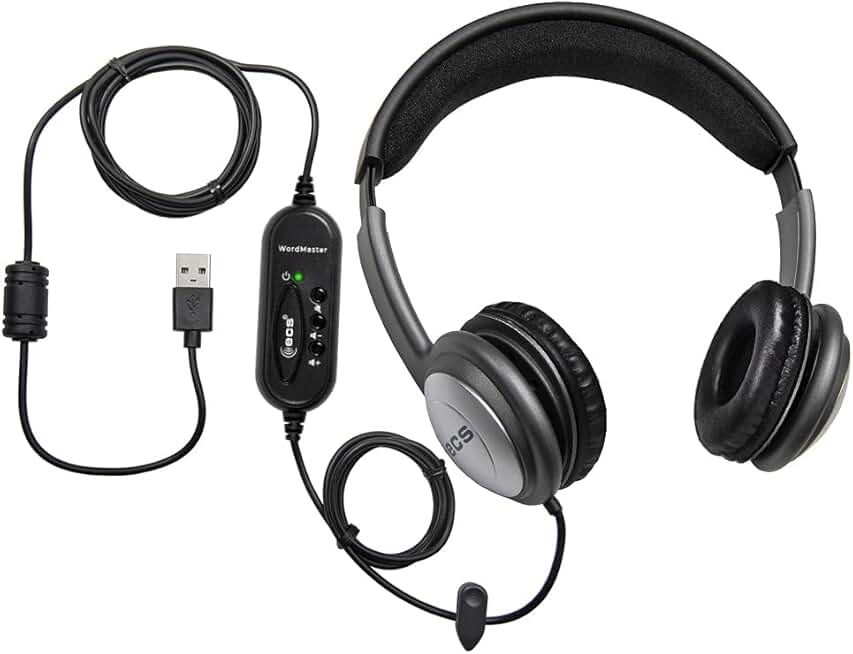 Overhead USB Transcription Headset with Leatherette Cushions
