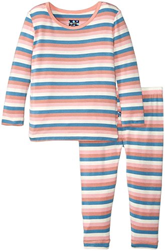 Baby Girls' Print Long Sleeve Pajama Set Prd-kplp108-blmc, Salty Sea Stripe, 3-6 Months