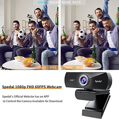 Webcam 1080p HD 60fps with Microphone, Software Webcam Laptop Desktop Mac USB, Pro Streaming Web Camera for Conferencing Zoom Meeting Gaming Skype Video Calling Recording