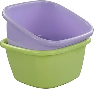 Set of 2 18 Quart Plastic Square Dish Pans