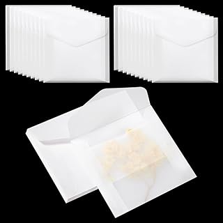50 translucent square paper envelopes for invitations and crafts