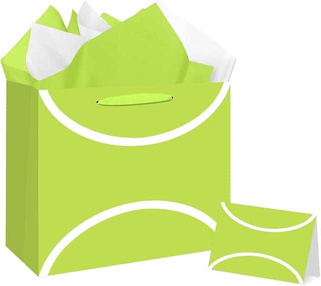 Large Tennis Gift Bag with Tissue Paper and Card