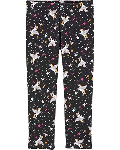 Baby Girl's Cozy Fleece Lined Leggings (Black Pegasus, 3 Months)