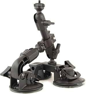 Triple Suction Camera Mount for Car, Motorcycle, Desk, Window