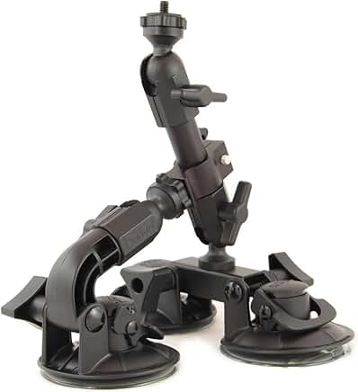Triple Suction Camera Mount for Car, Motorcycle, Desk, Window