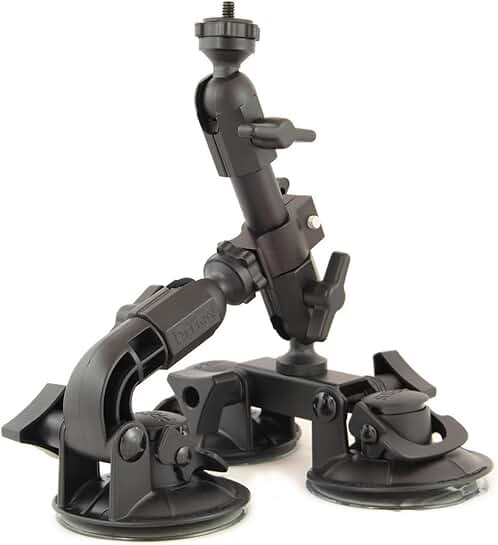 Triple Suction Camera Mount for Car, Motorcycle, Desk, Window