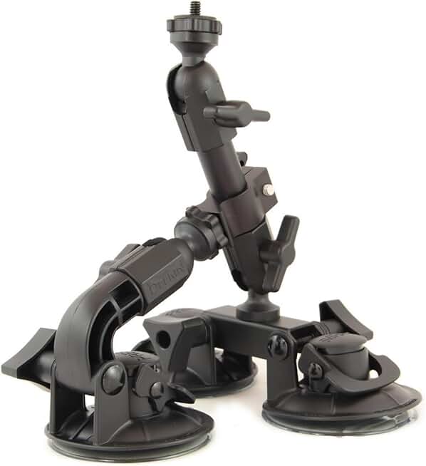 Triple Suction Camera Mount for Car, Motorcycle, Desk, Window