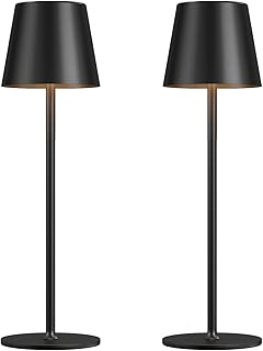 Rechargeable Black Cordless Table Lamp, 2 Pack