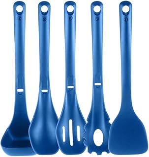 Kitchen Cooking Utensils Set with Spatula, Pasta Fork, Spoons, and Tool Seat