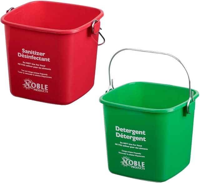Square 3-quart cleaning pails, set of 2