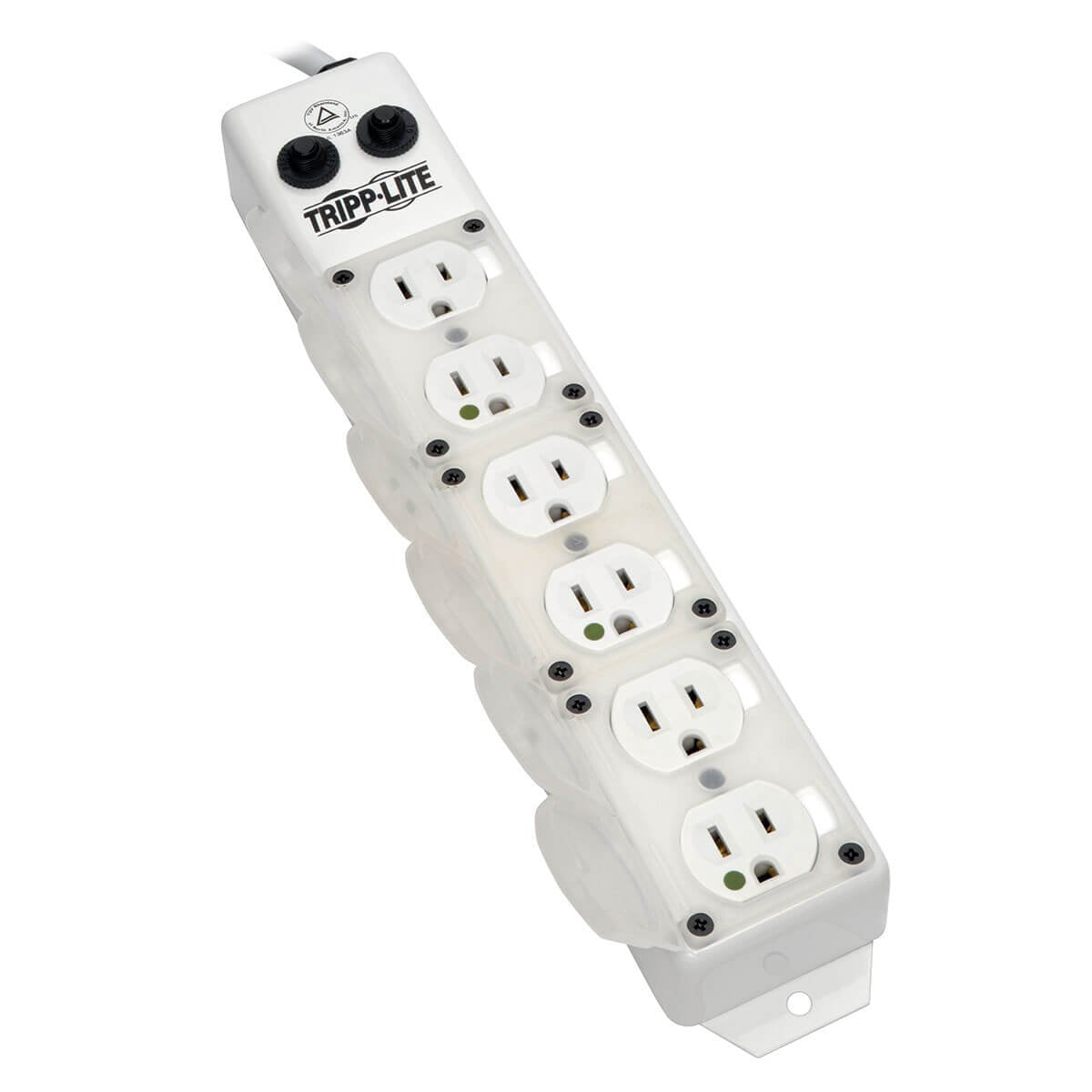 Safe-IT Medical-Grade Power Strip for Patient-Care Vicinity, 6 15A Hospital-Grade Outlets, 15ft. Cord, UL 1363A, White, Lifetime Warranty (PS-615-HG-OEM)