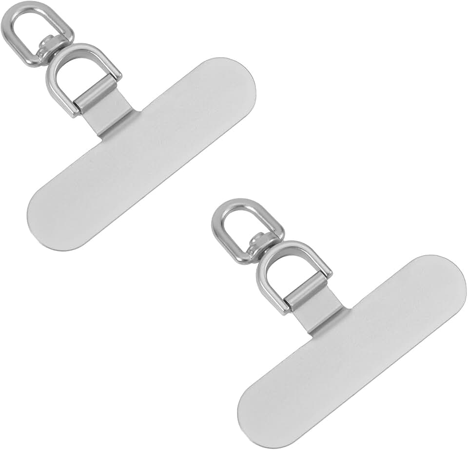 Two Phone Tether Tabs with Metal Charm Hooks