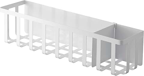 White kitchen utensil wall organizer