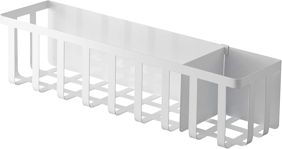 White kitchen utensil wall organizer