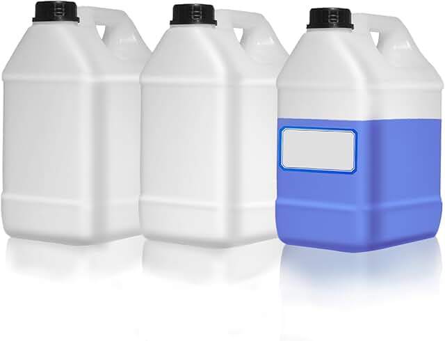 Set of 3 translucent 1-gallon plastic jugs with lids and handles