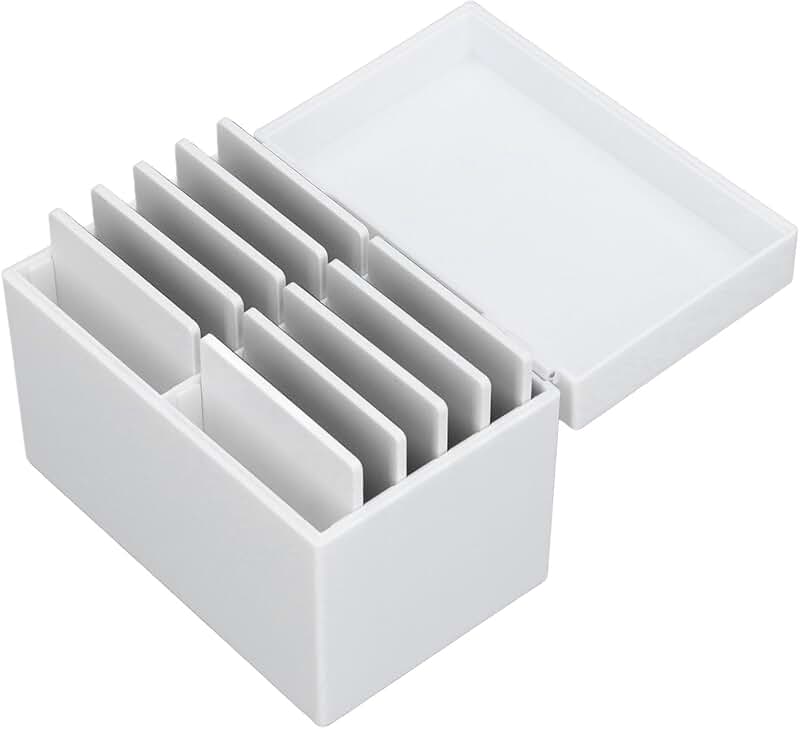 White 10-Layer Acrylic Eyelash Storage Box with Magnetic Base