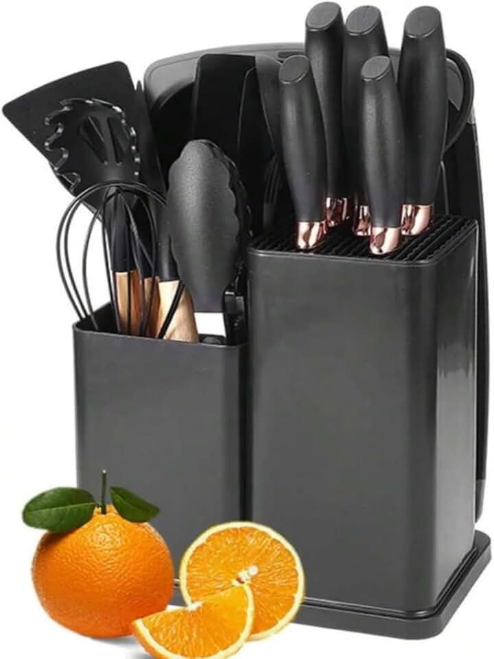 19-Piece Silicone Kitchen Utensil Set with Holder