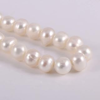 Freshwater Cultured Pearl Beads for Jewelry Making, White, 8-9mm, 14 inches