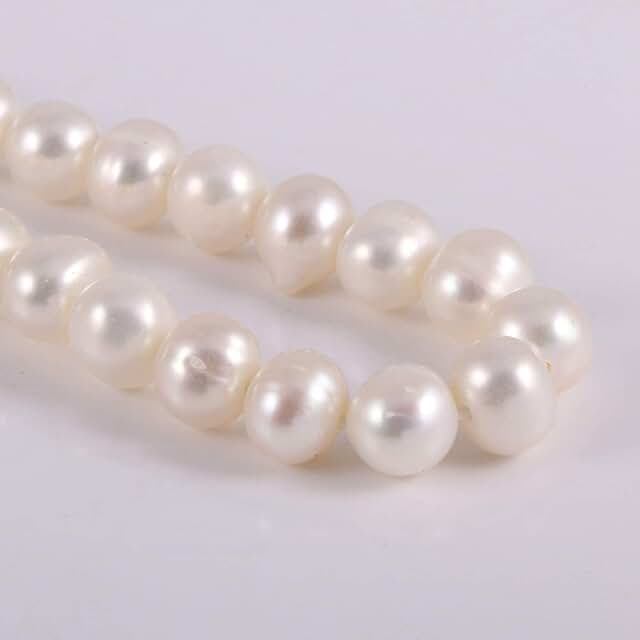 Freshwater Cultured Pearl Beads for Jewelry Making, White, 8-9mm, 14 inches