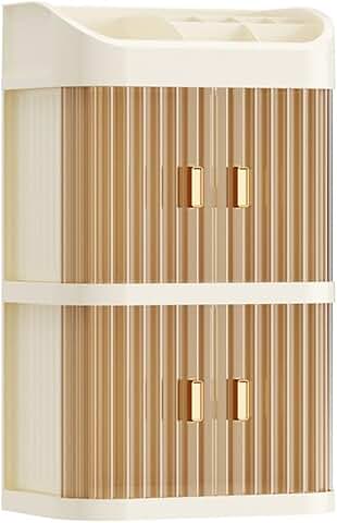 Sliding Door Makeup Storage Organizer with Dust Protection