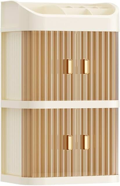 Sliding Door Makeup Storage Organizer with Dust Protection