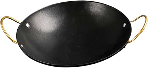 Stainless Steel Double Handle Wok for Cooking and Camping
