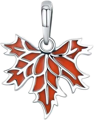 Autumn Maple Leaf Dangle Charm for Bracelet and Necklace