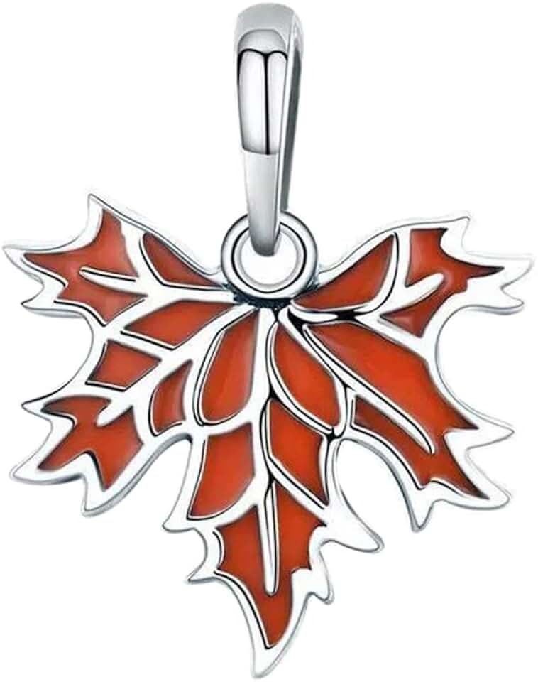 Autumn Maple Leaf Dangle Charm for Bracelet and Necklace