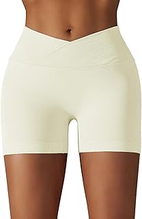 High Waist V Crossover Yoga Shorts for Women