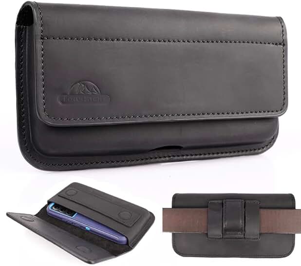 Large Leather Phone Holster with Belt Clip for Smartphones