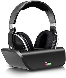 Wireless TV Headphones with Charging Dock and 20-Hour Battery