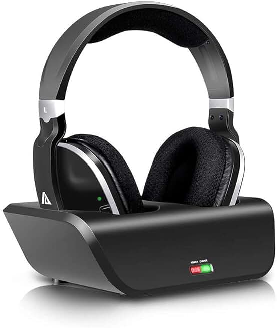 Wireless TV Headphones with Charging Dock and 20-Hour Battery