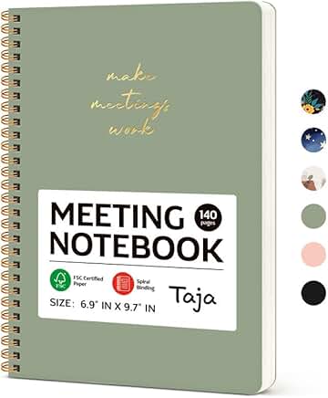 Meeting Notebook for Work Organization in Green