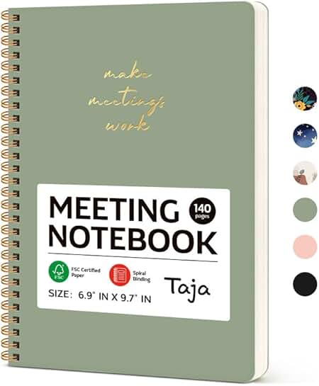 Meeting Notebook for Work Organization in Green