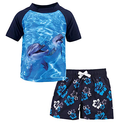 Uni  Swim Rashguard Set, Boy Dolphin, 3-6 Months