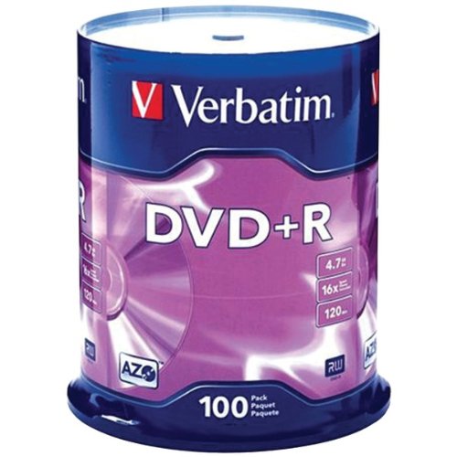 VER95098 - AZO DVD+R 4.7GB 16X with Branded Surface - 100pk Spindle