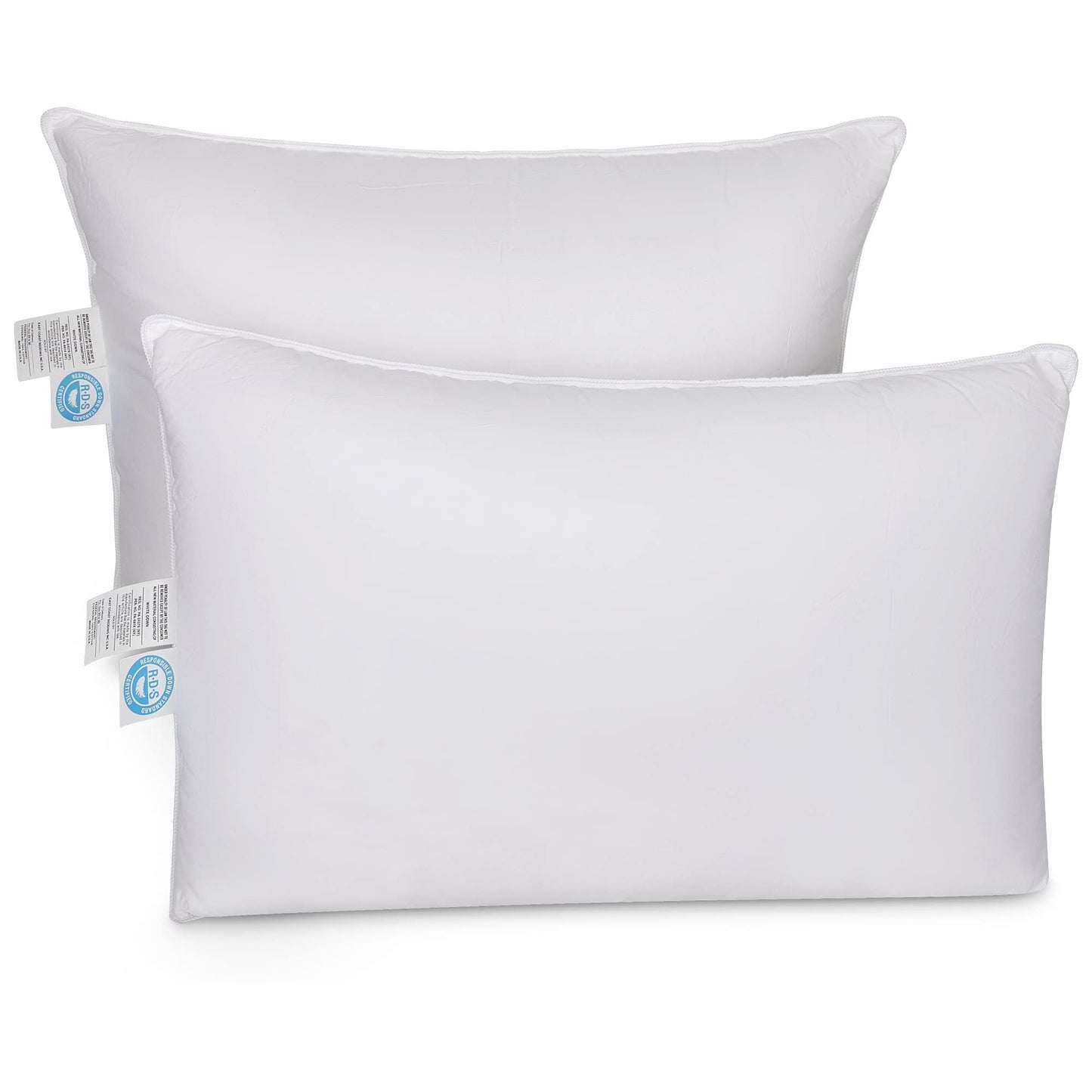 Down Pillows  Goose Down Pillows  King Size  Set of 2 Pack  Down Pillow 550 Fill Power Cotton Pillow Shell