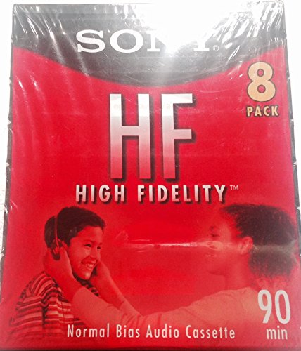 Sony SON8C90HFL 90-Minute HF Recorders 8-Brick Pack Normal Bias Audio High Fidelity Cassettes