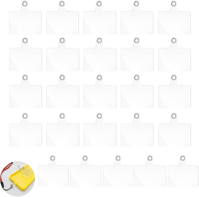 25 Clear Phone Tether Tabs for Lanyards