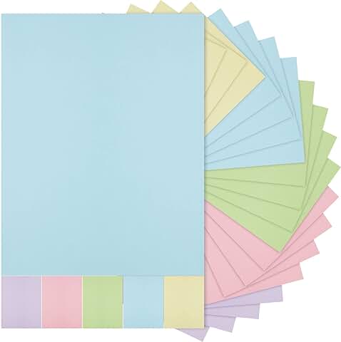 100 Sheets of 8.5x11 Solid Core Cardstock in 5 Shades