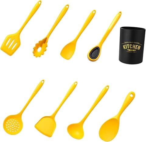 Silicone Cookware Set with Utensil Storage Bucket