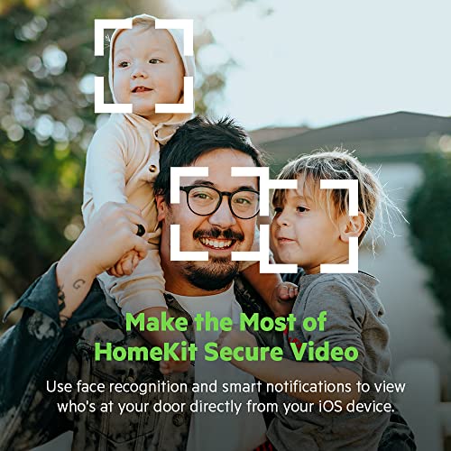 Smart Video Doorbell, Camera System for Door Ring Home Security, with Apple HomeKit Secure Video and WiFi, 223 FOV, HDR, 2-Way Audio and Night Vision for Maximum Visibility