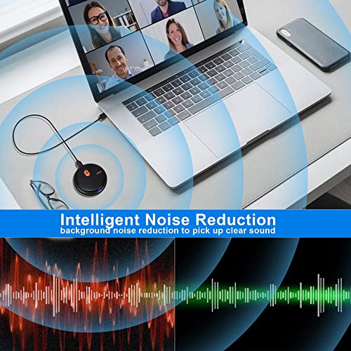 USB Conference Microphone with Mute, Conference Room 360 Omnidirectional Microphone, PC/Laptop/Computer Desktop Mic for Online Class Chatting, Recording, Business Meeting, VoIP CallsWindows/MacOS