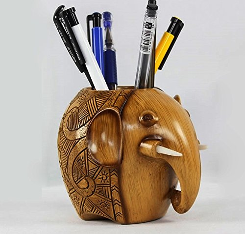 Colorful Resin Elephant Pencil Holder for Office and School