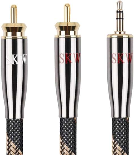 Ultra-high Purity Copper Audio Cable, 16.4ft, 3.5mm to 2 RCA