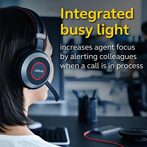 Evolve 80 UC Wired Headset Professional Telephone Headphones with Unrivalled Noise Cancellation for Calls and Music, Features World-Class Speakers and All Day Comfort