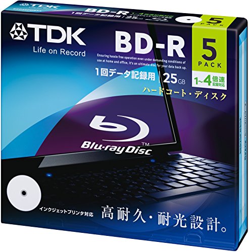 Blu-ray BD-R Disk for PC Data | 25GB 4x Speed 5 Pack ( Import)