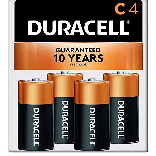 Coppertop C Batteries, 4 Count Pack, C Battery with Long-lasting Power, All-Purpose Alkaline C Battery for Household and Office Devices (Packaging May Vary)