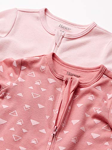 uni  baby Ultimate Zippin 2 Pack Sleep and Play Suits Layette Set, Pink/Happy Moon, 12-18 Months US